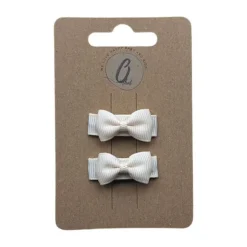 Ootje Kadootje Babyhaarclipjes - Grosgrain Mini - Ivory - 2 st.