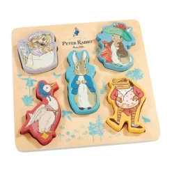 Pieter Konijn Houten Inlegpuzzel - 5 Figuren