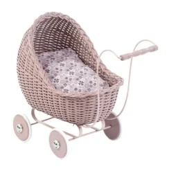 Smallstuff Rieten Poppenwagen Powder