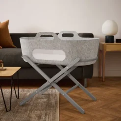 Snuz SnüzBaskit Moses Basket + Stand Set - Dove/Light Grey/Grey