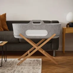 Snuz SnüzBaskit Moses Basket + Stand Set - Dove/Light Grey/Grey