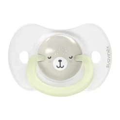 Suavinex Fopspeen - Wild & Free SX Pro - 0‑6Mnd - 2 Stuks - Silicone - Grijs Glow In The Dark