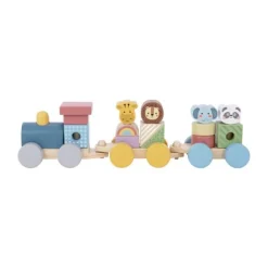 Tooky Toy Dieren Blokkentrein - Hout