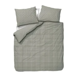 Town & Country Gingham Dekbedovertrek - 140 x 220 cm - Olive