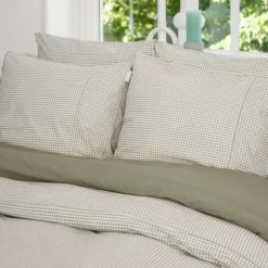Town & Country Gingham Dekbedovertrek - 140 x 220 cm - Olive
