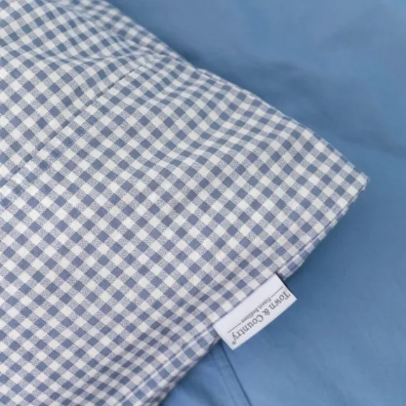 Town & Country Gingham Dekbedovertrek - 140 x 220 cm - Old Blue