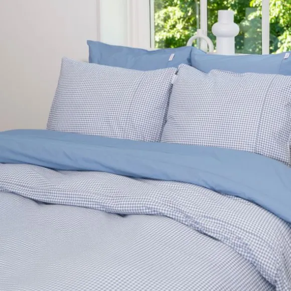 Town & Country Gingham Dekbedovertrek - 140 x 220 cm - Old Blue