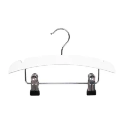 TWF Kledinghanger Met Clips - 3 Stuks - Hout Wit