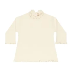 UAUA Ruffled T-Shirt Lange Mouwen - 1-3 Mnd - Crema