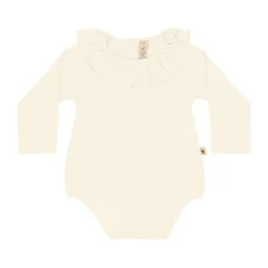 UAUA Ruffle Romper Lange Mouwen - 3-6 Mnd - Crema