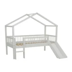 Vipack Huisbed met Glijbaan - Forrest Beuk - 90 x 200 cm - Wit