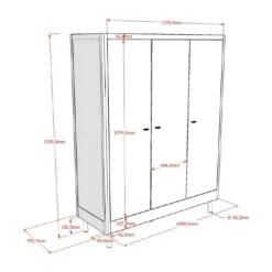 Vipack Kleerkast 3-Deurs - Forrest Eik