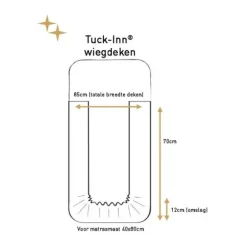 Witlof for kids Velvet Rib Tuck-Inn wiegdeken - 40 x 80 cm - Warm Grey