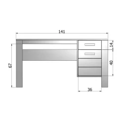 Woood Bureau Dennis Steel Grey