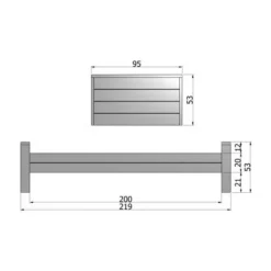 Woood Dennis Bed Steel Grey 90 x 200 cm