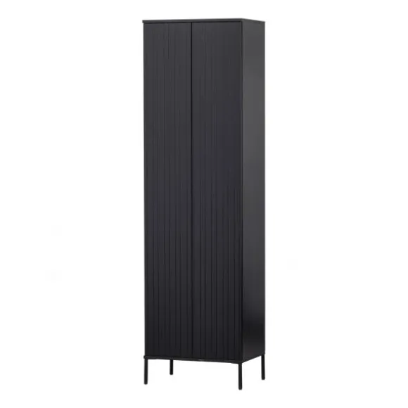 Woood Hoge Kast - New Gravure - Grenen Zwart