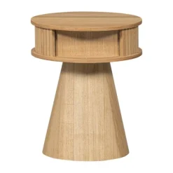 Woood Karri Nachtkastje - Rond - Hout Naturel